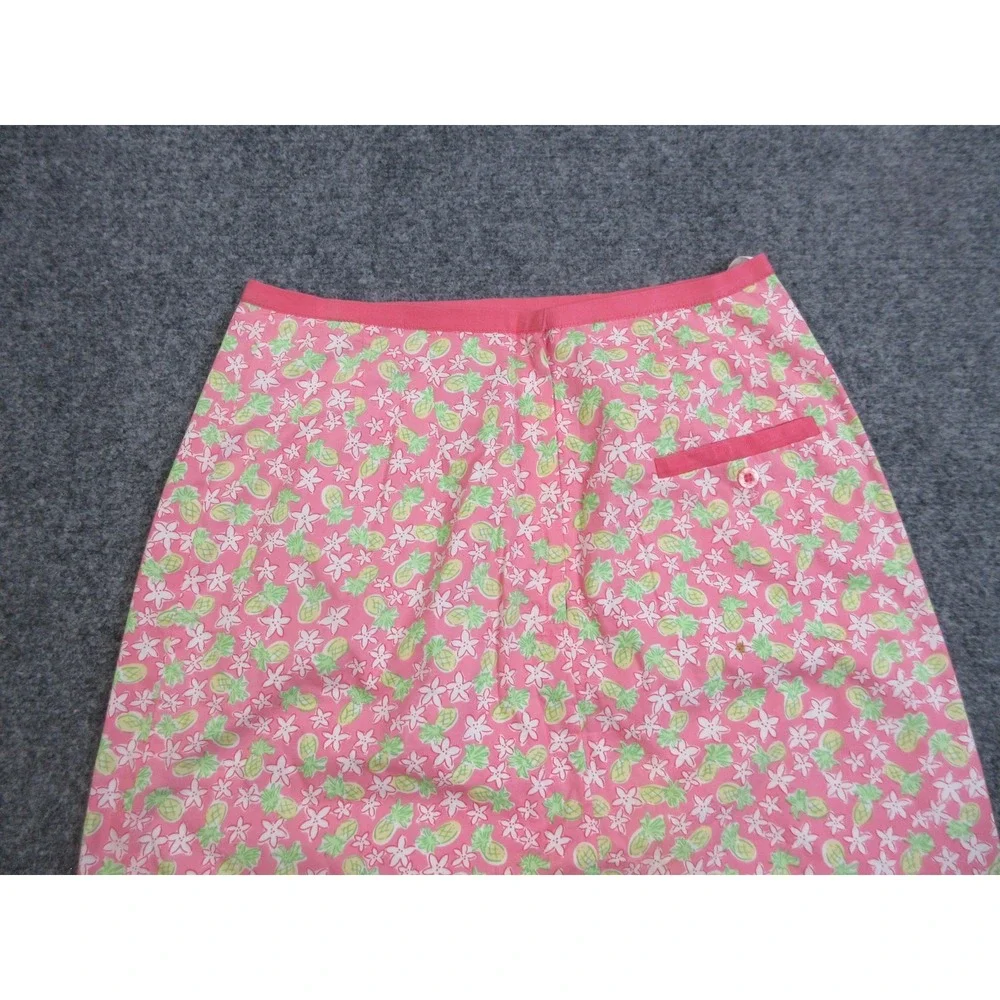 Vintage Lilly Pulitzer Skirt Womens 2 Pink Pineapple Floral Print Lined Tropical